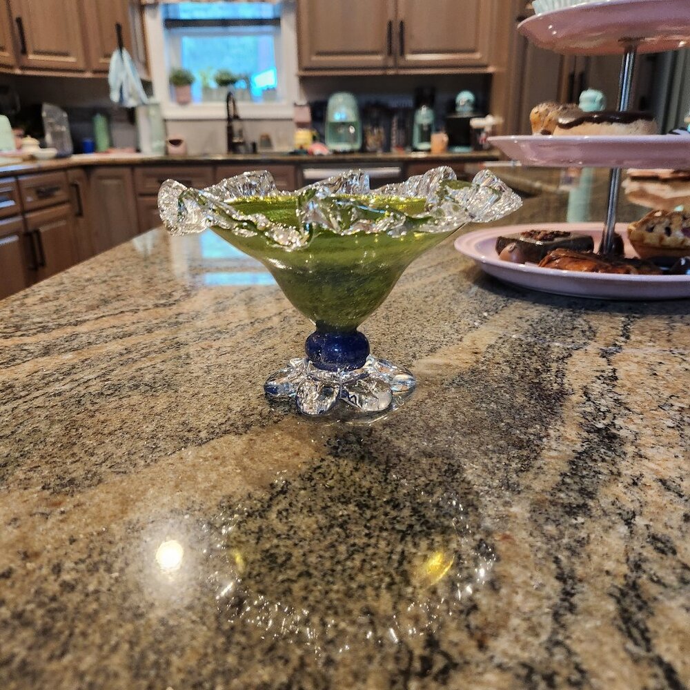 Rossi blown glass candy dish